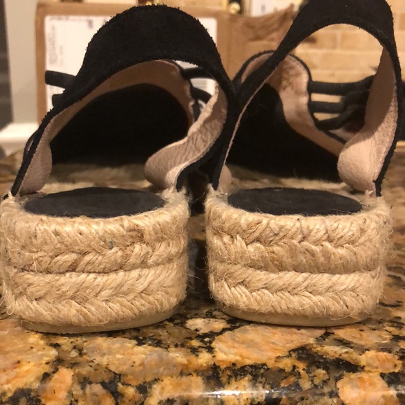 Black suede, leather & jute made in Spain espadrilles Sz 9 - Picture 2 of 9